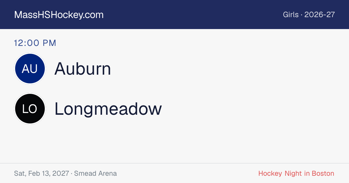 Auburn at Longmeadow score card