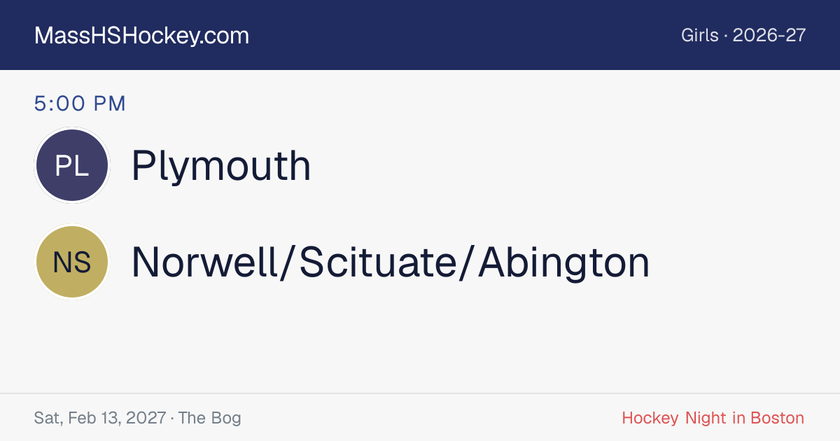 Plymouth at Norwell/Scituate/Abington score card