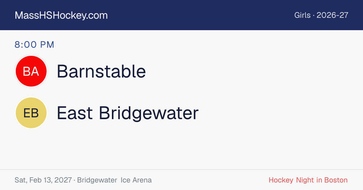 Barnstable at East Bridgewater score card