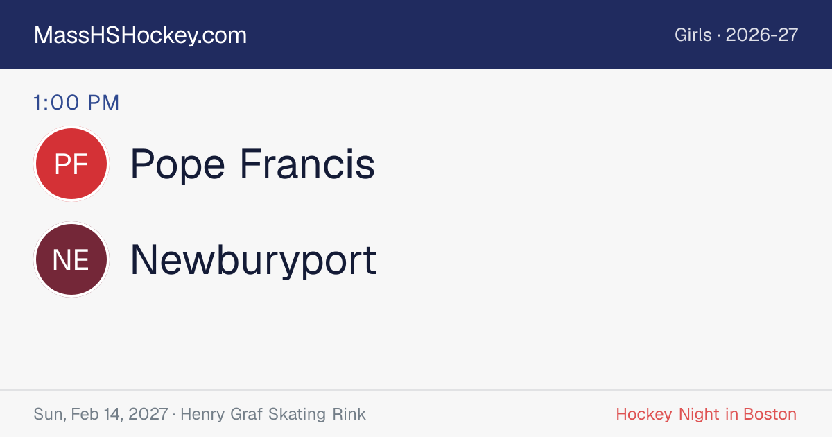 Pope Francis at Newburyport score card