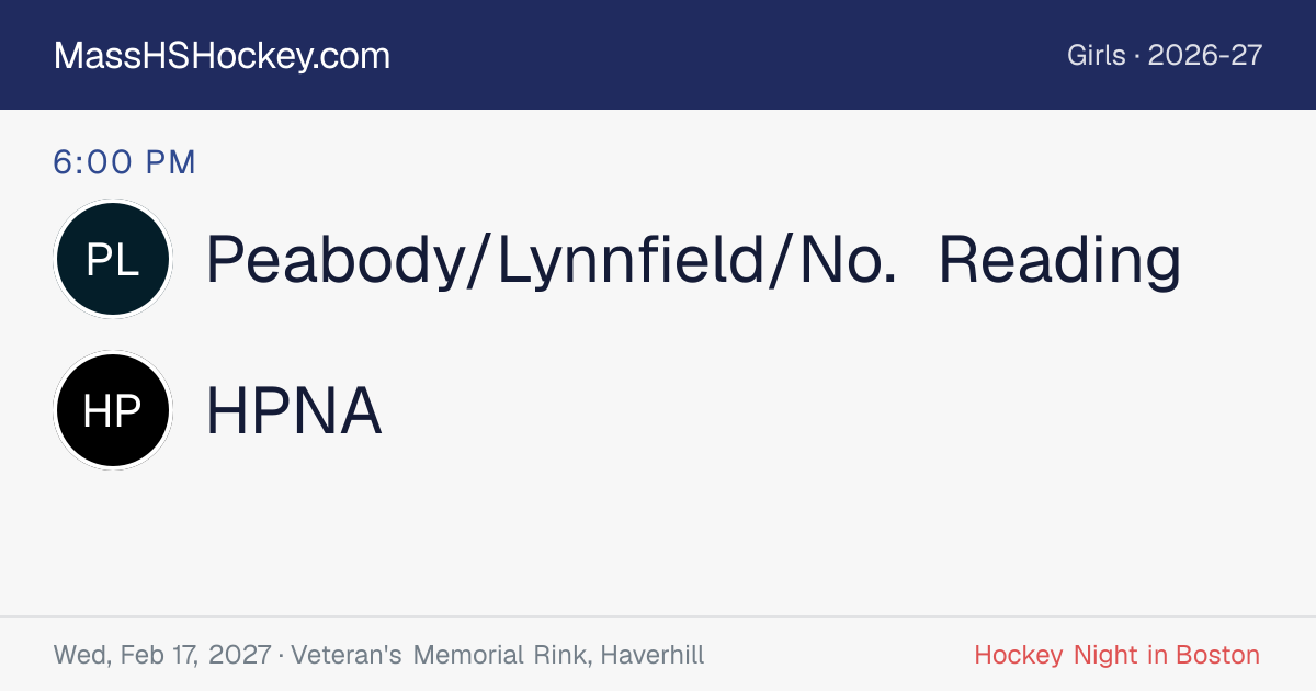 Peabody/Lynnfield/No. Reading at HPNA score card