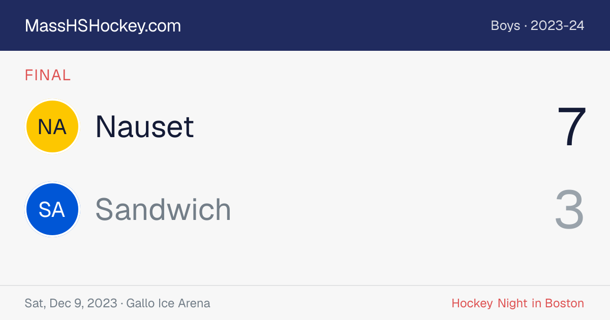 Nauset at Sandwich score card