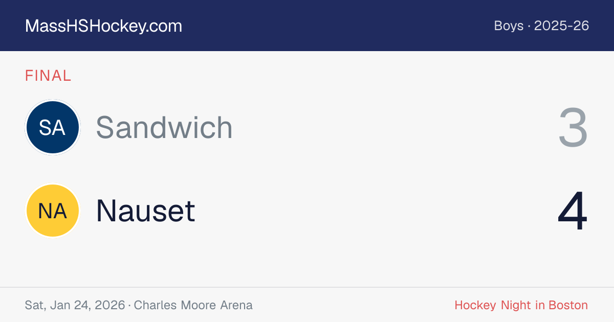 Sandwich at Nauset score card