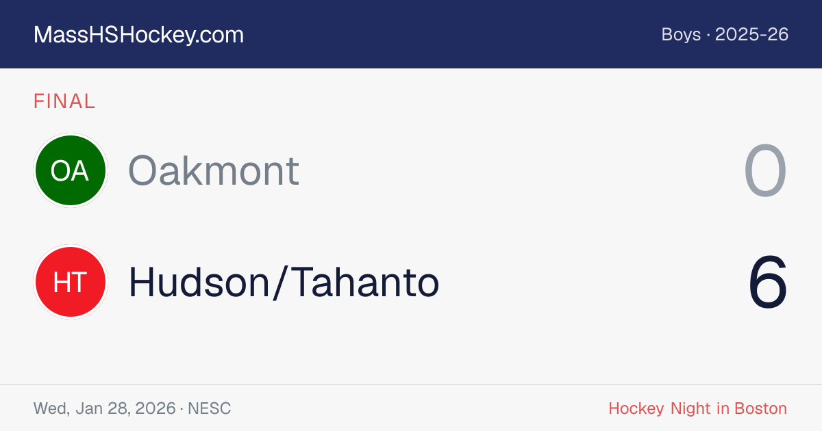 Oakmont at Hudson/Tahanto score card