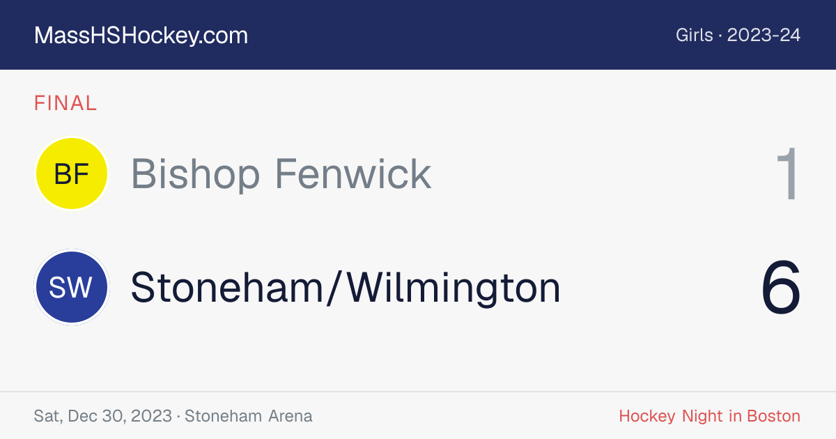 Bishop Fenwick at Stoneham/Wilmington score card
