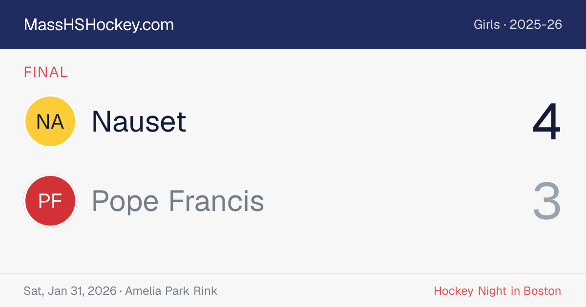 Nauset at Pope Francis score card