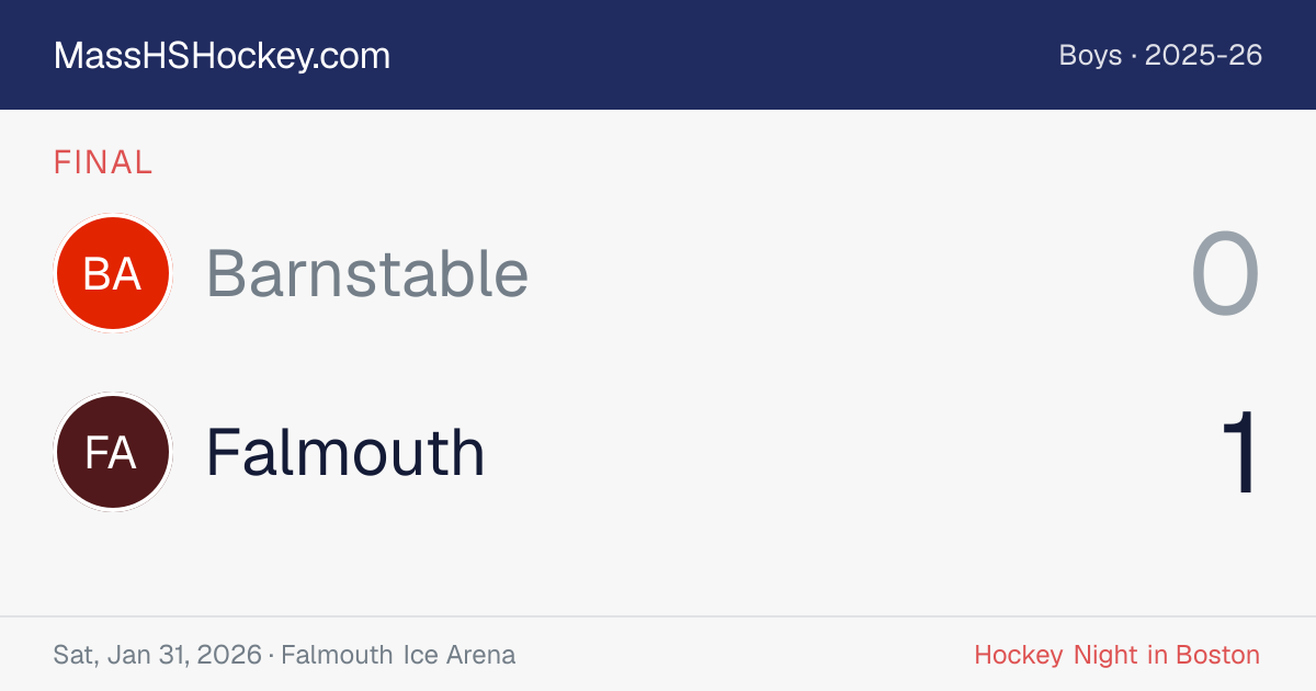 Barnstable at Falmouth score card