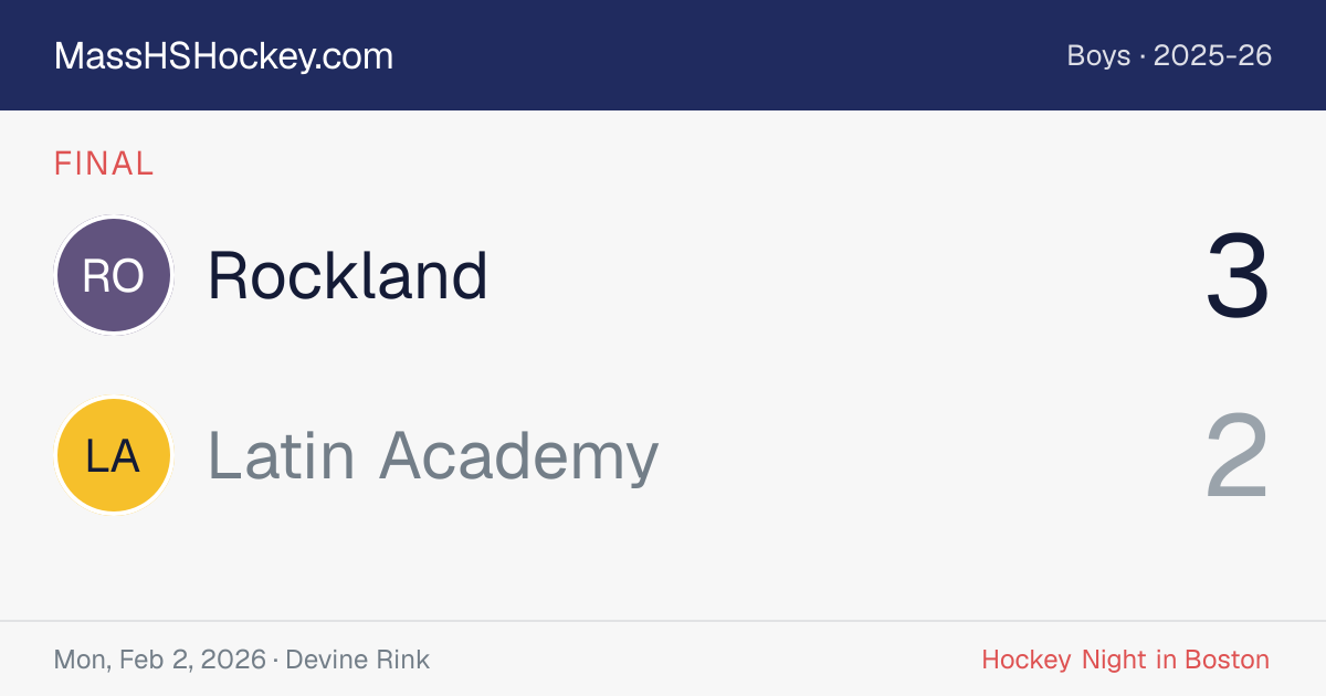 Rockland at Latin Academy score card