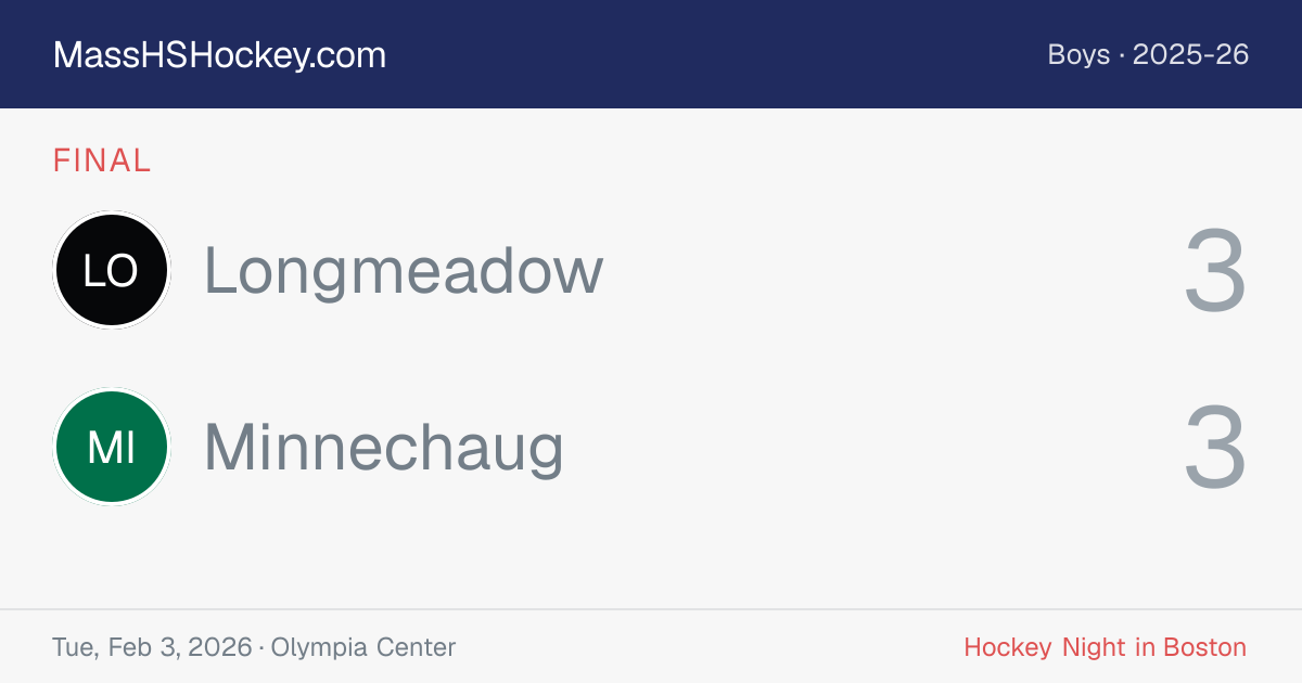 Longmeadow at Minnechaug score card