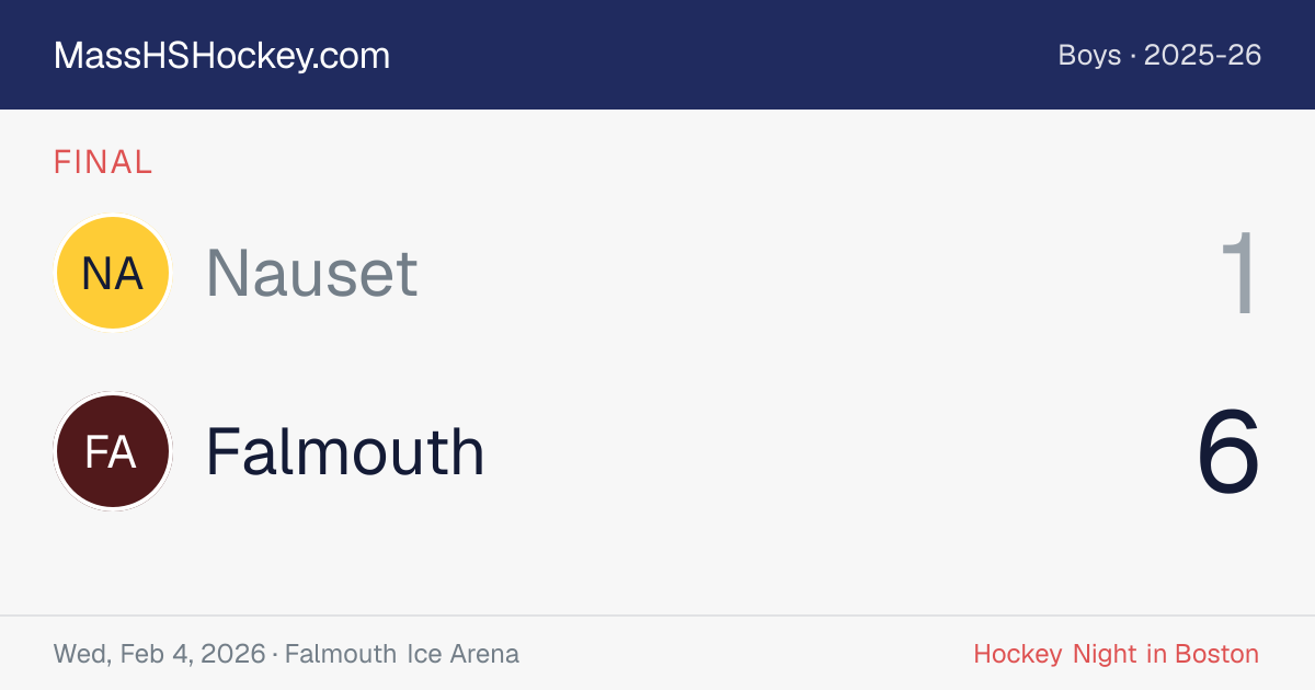 Nauset at Falmouth score card