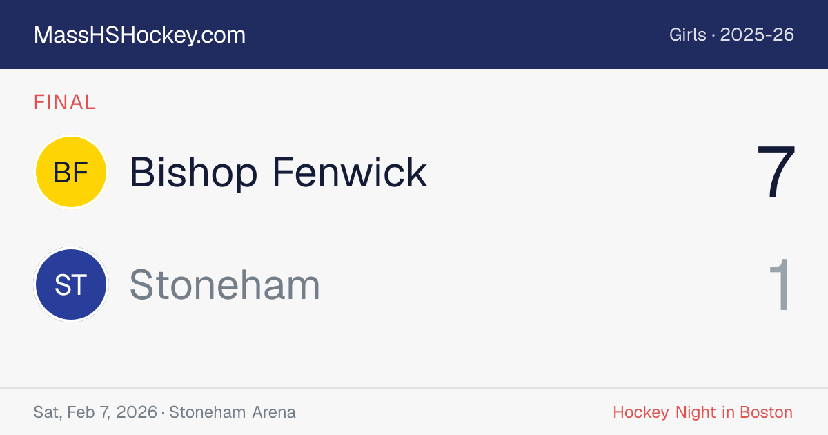 Bishop Fenwick at Stoneham score card