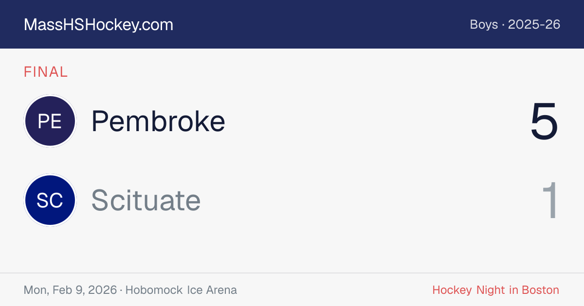 Pembroke at Scituate score card