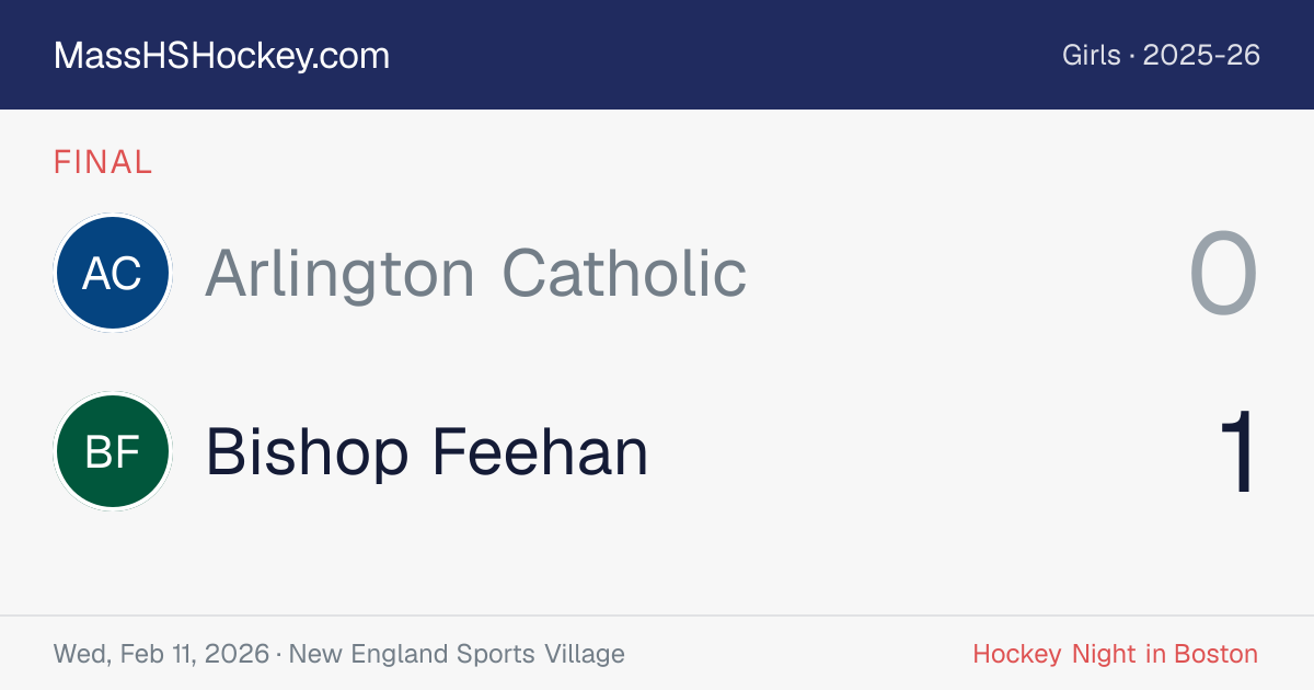Arlington Catholic at Bishop Feehan score card