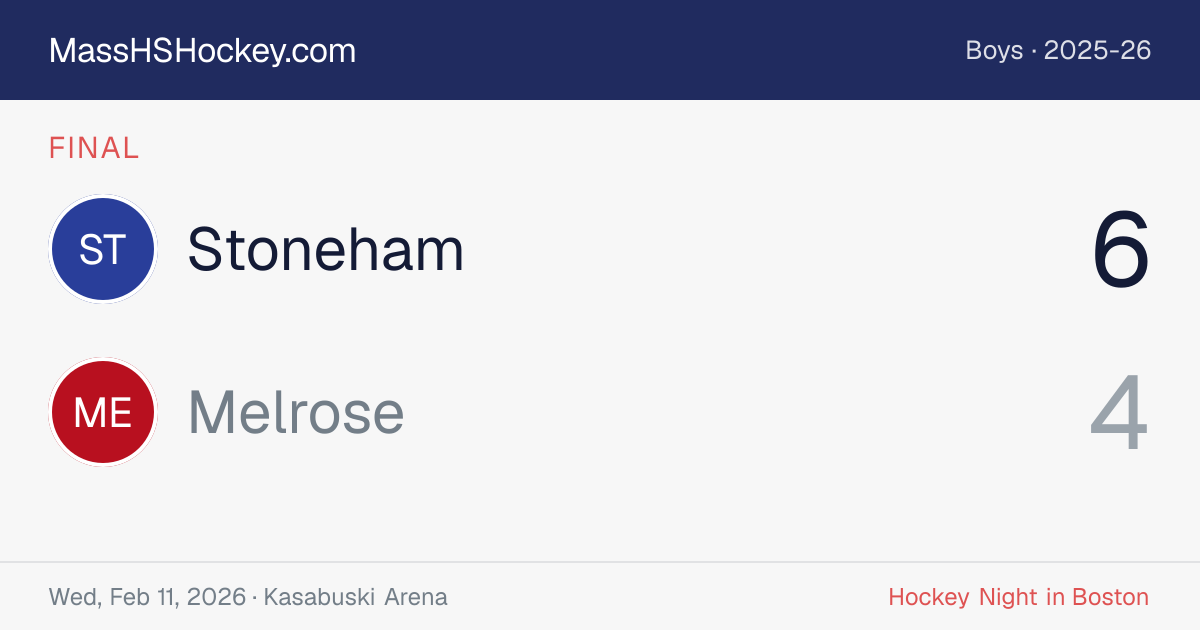 Stoneham at Melrose score card