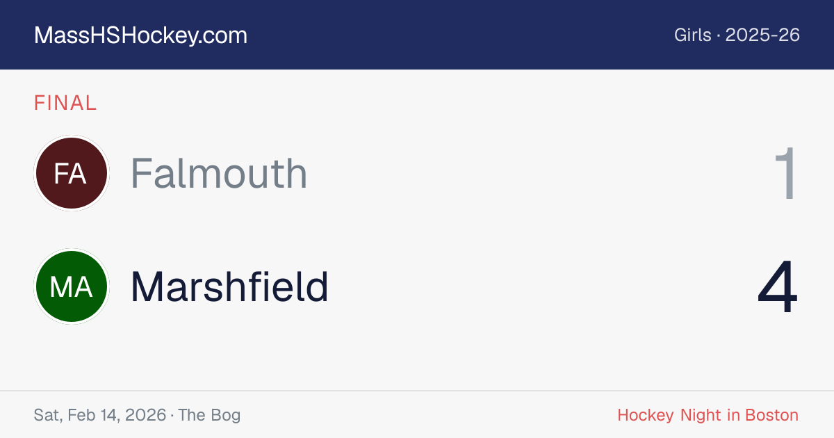 Falmouth at Marshfield score card