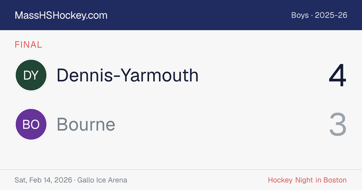 Dennis-Yarmouth at Bourne score card