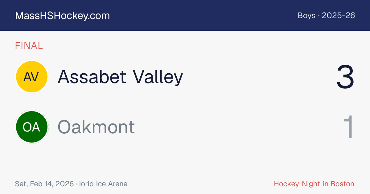 Assabet Valley at Oakmont score card