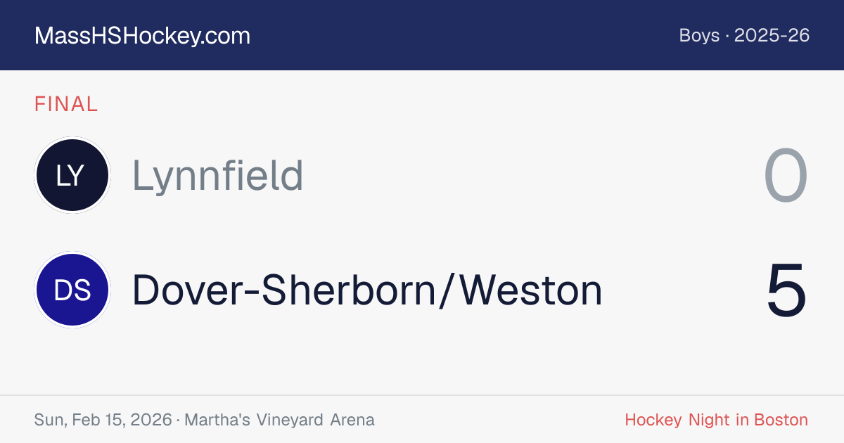 Lynnfield at Dover-Sherborn/Weston score card