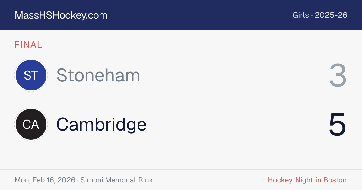 Stoneham at Cambridge score card