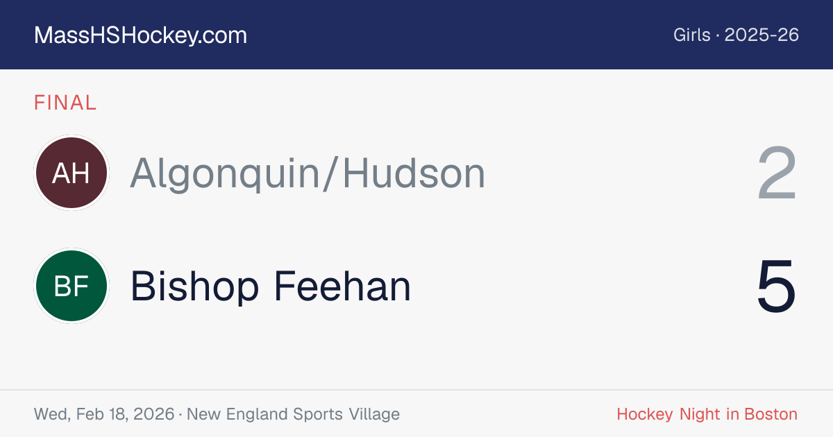 Algonquin/Hudson at Bishop Feehan score card