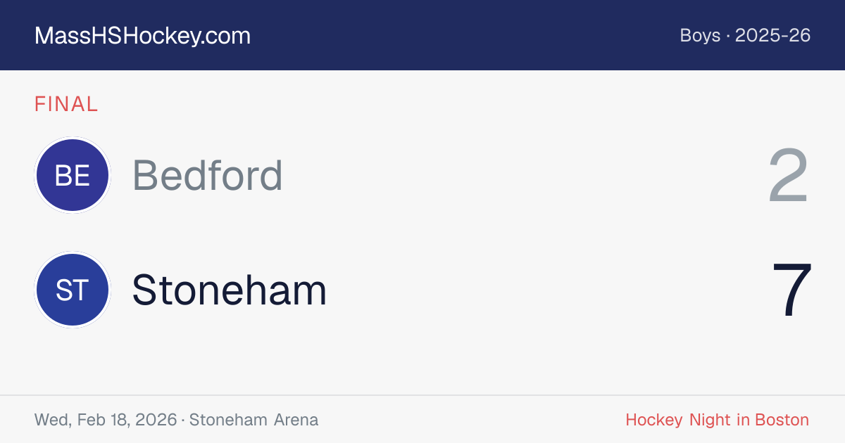 Bedford at Stoneham score card