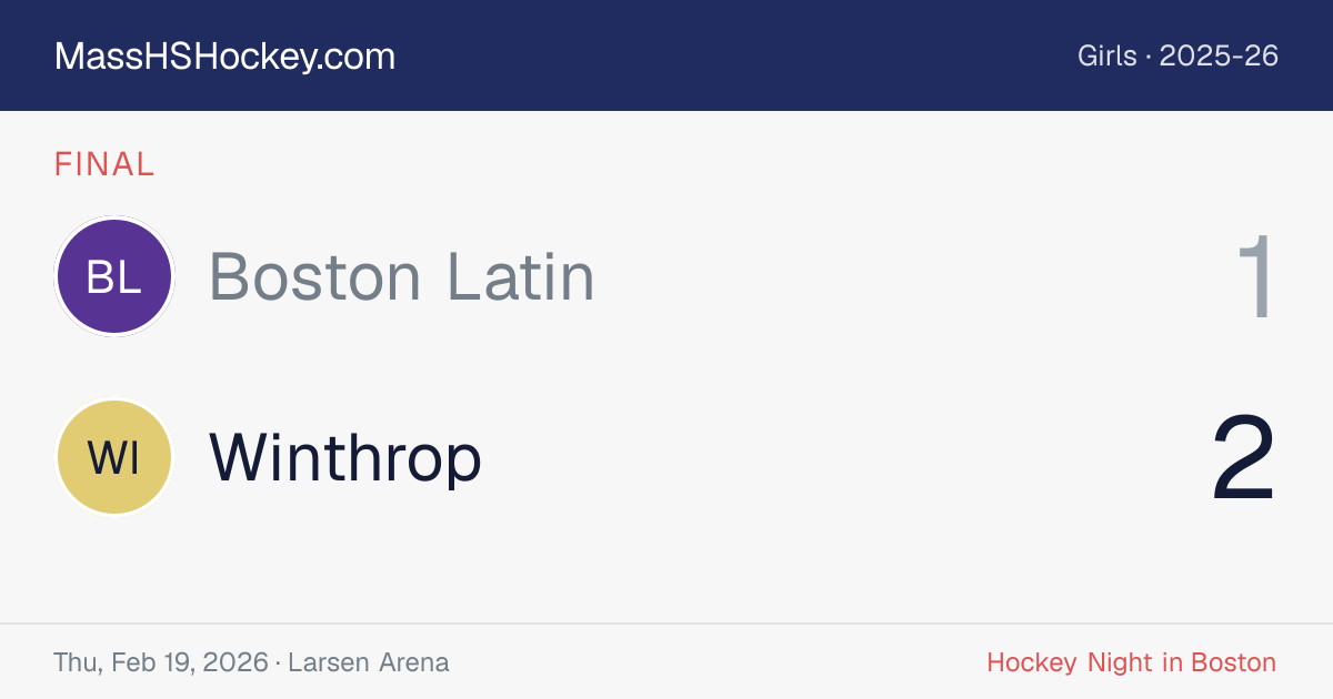 Boston Latin at Winthrop score card