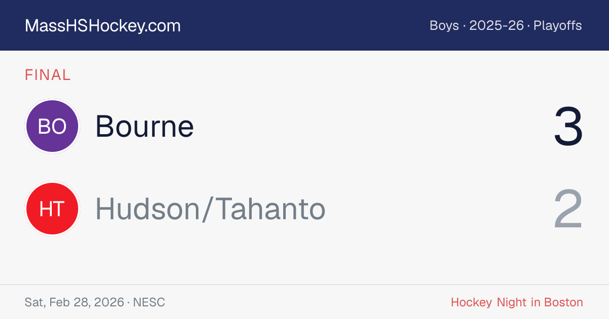 Bourne at Hudson/Tahanto score card