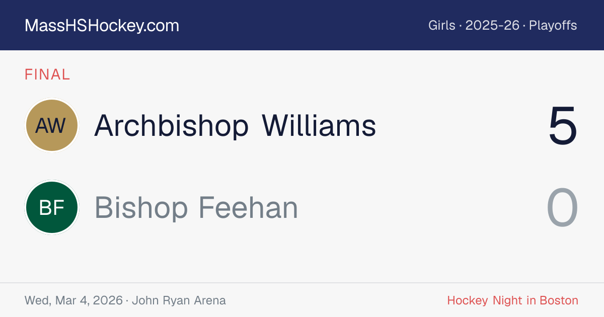 Archbishop Williams at Bishop Feehan score card