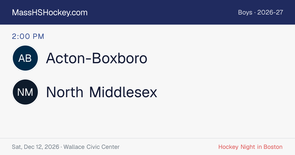 Acton-Boxboro at North Middlesex score card