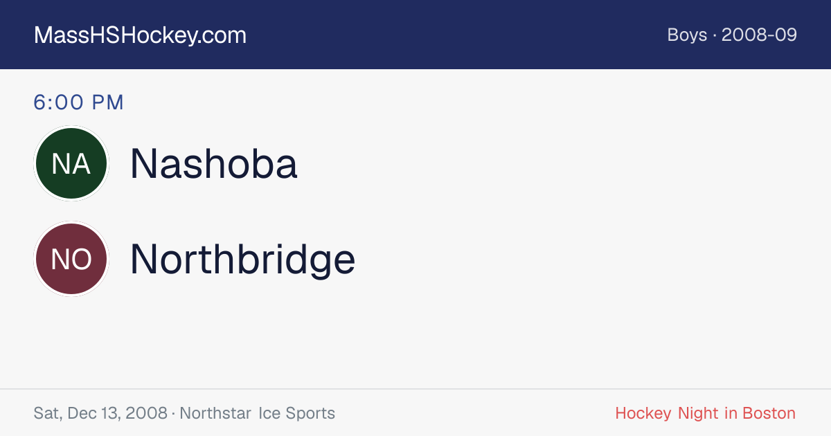 Nashoba at Northbridge score card