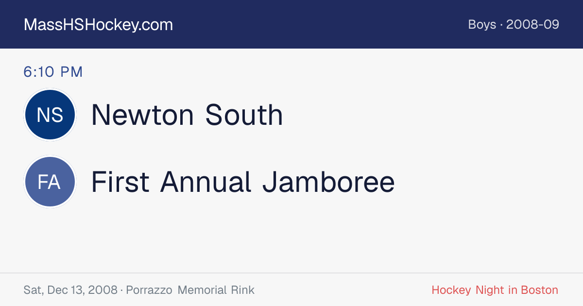 Newton South at First Annual Jamboree score card