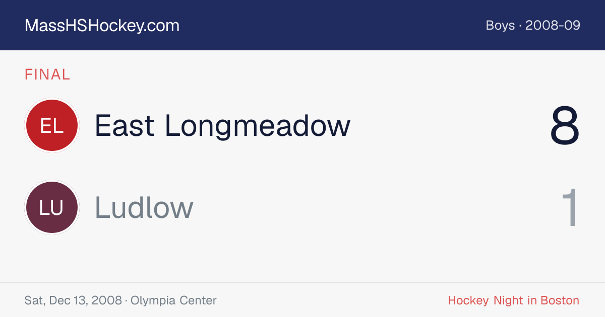 East Longmeadow at Ludlow score card