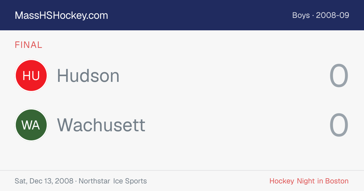 Hudson at Wachusett score card