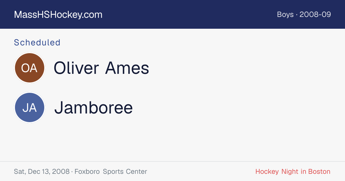 Oliver Ames at Jamboree score card