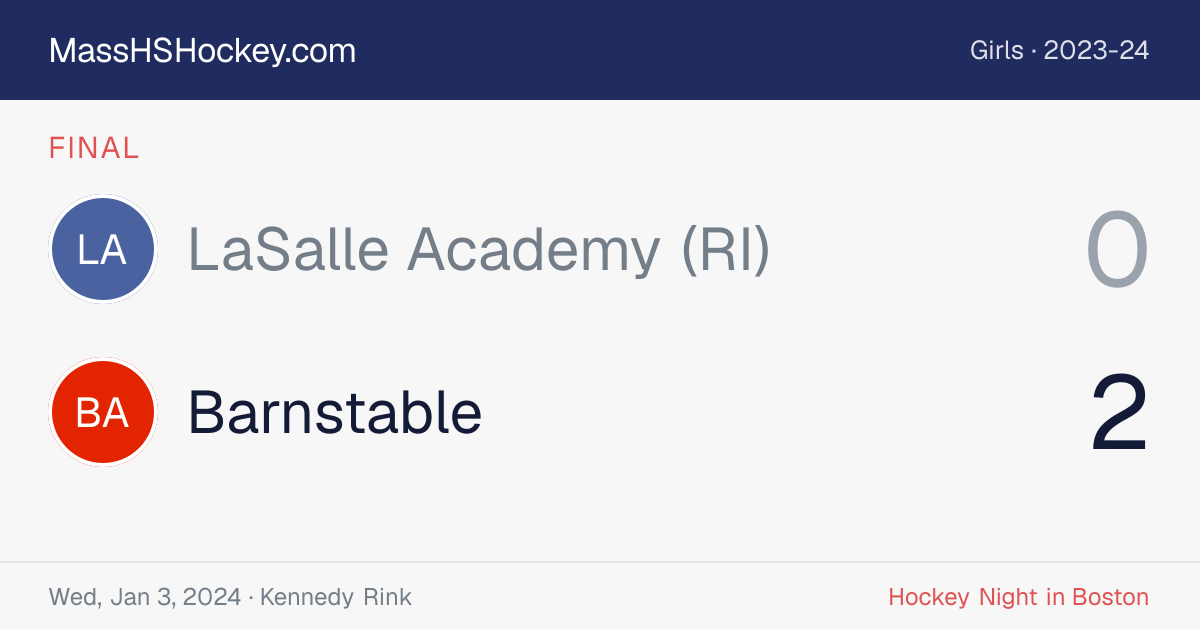 LaSalle Academy (RI) at Barnstable score card