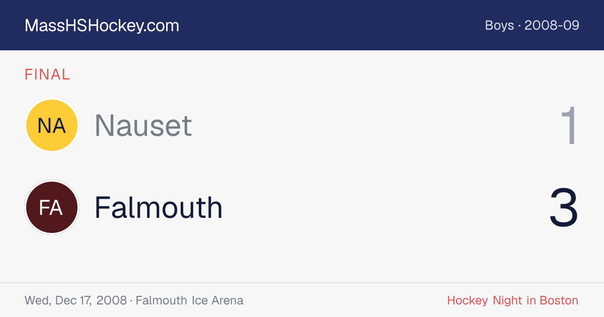 Nauset at Falmouth score card
