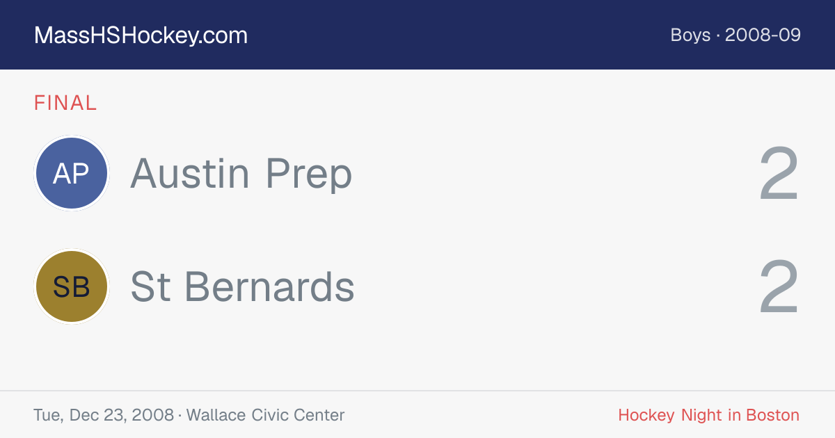 Austin Prep at St Bernards score card