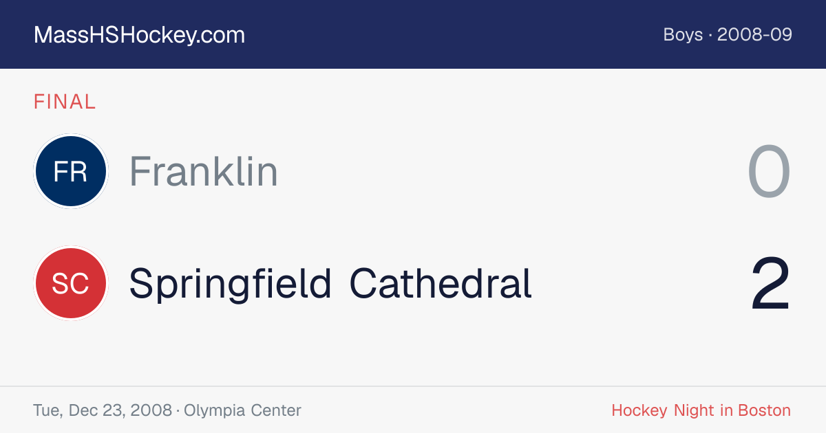 Franklin at Springfield Cathedral score card