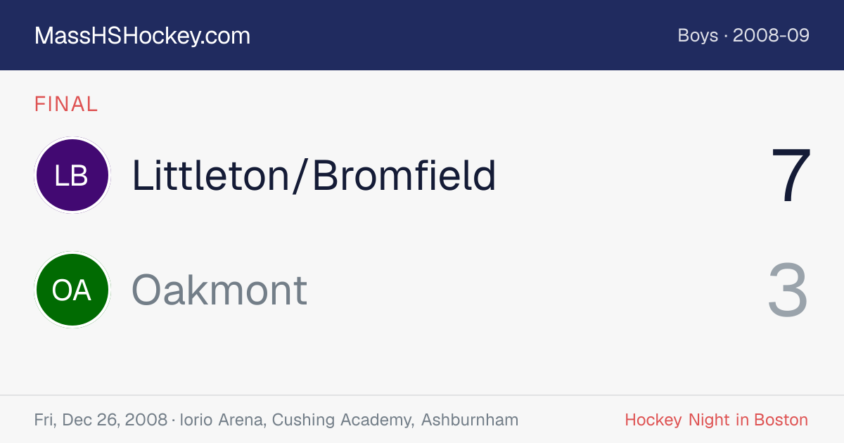 Littleton/Bromfield at Oakmont score card