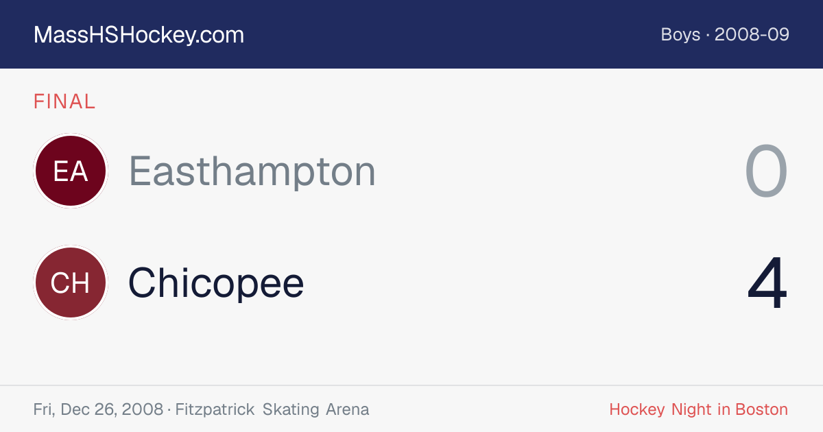 Easthampton at Chicopee score card