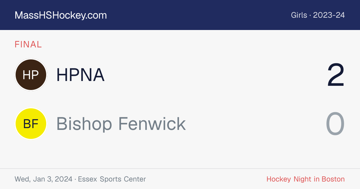 HPNA at Bishop Fenwick score card