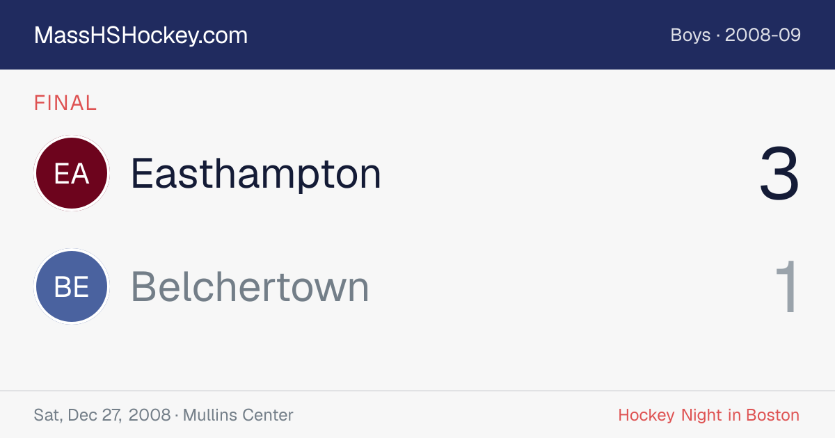 Easthampton at Belchertown score card