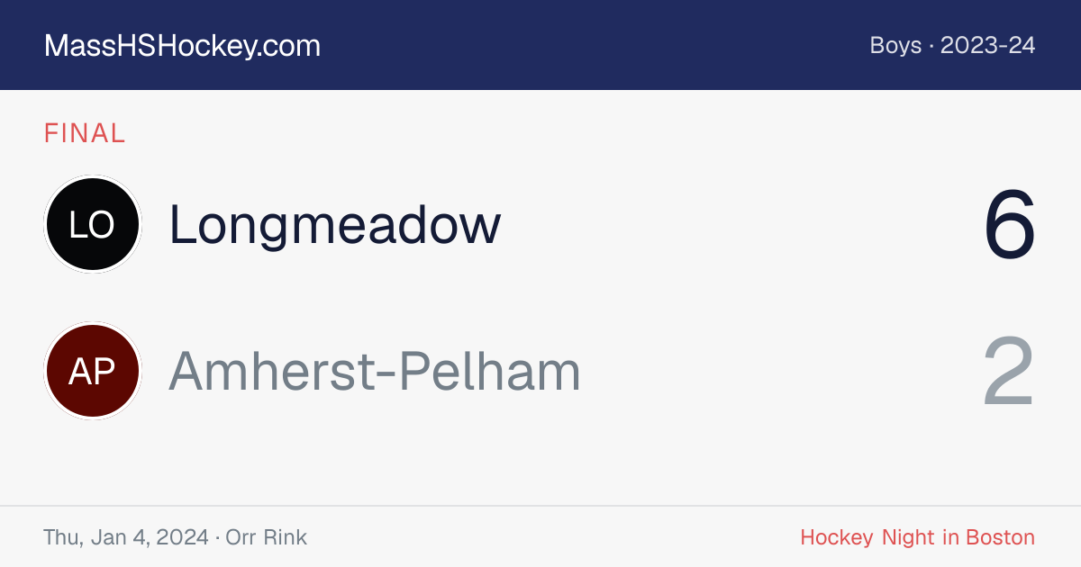 Longmeadow at Amherst-Pelham score card