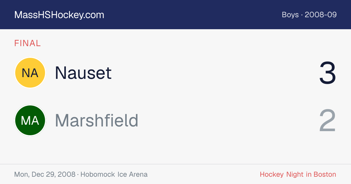 Nauset at Marshfield score card