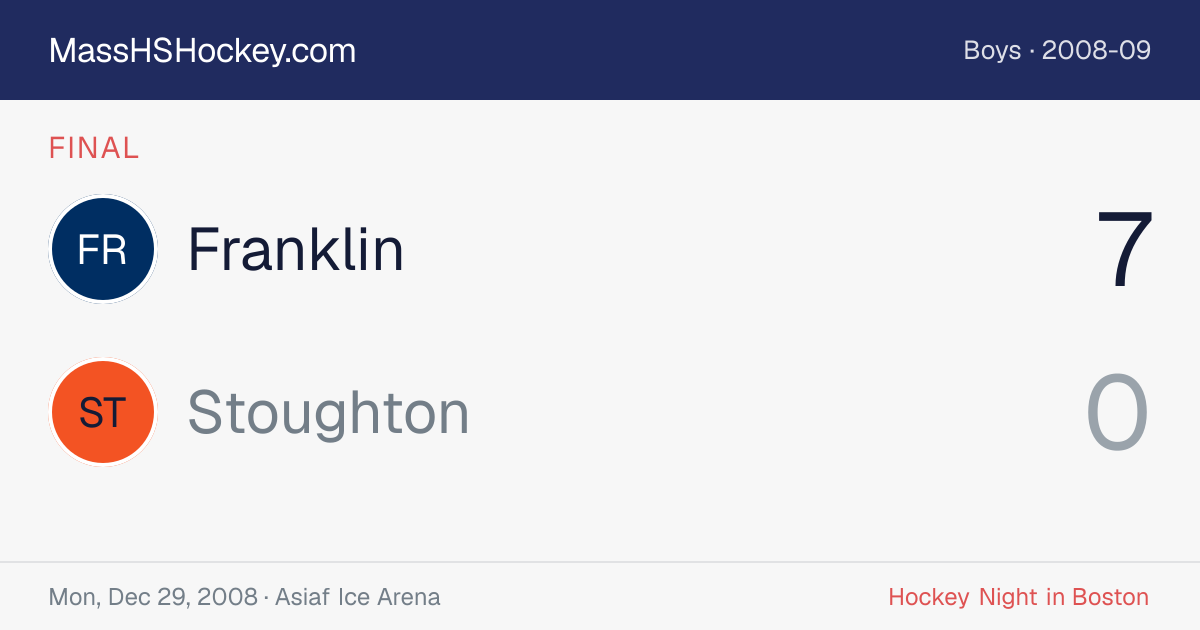 Franklin at Stoughton score card