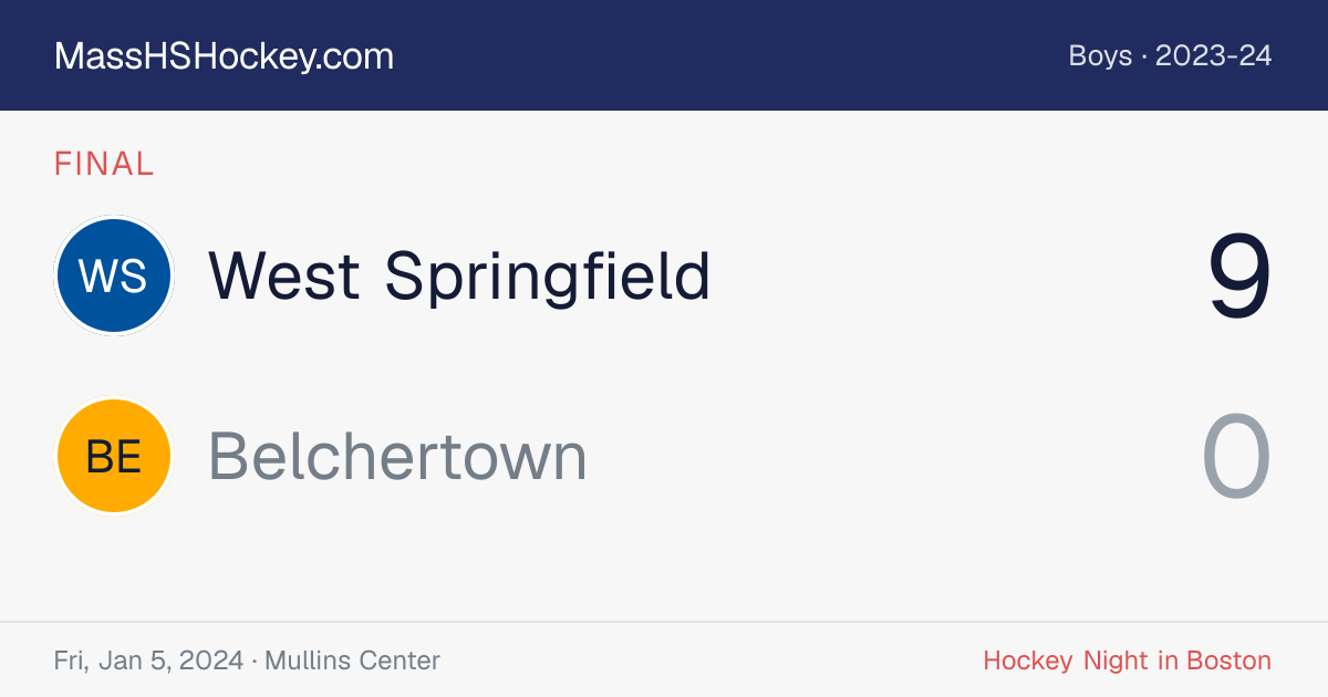 West Springfield at Belchertown score card