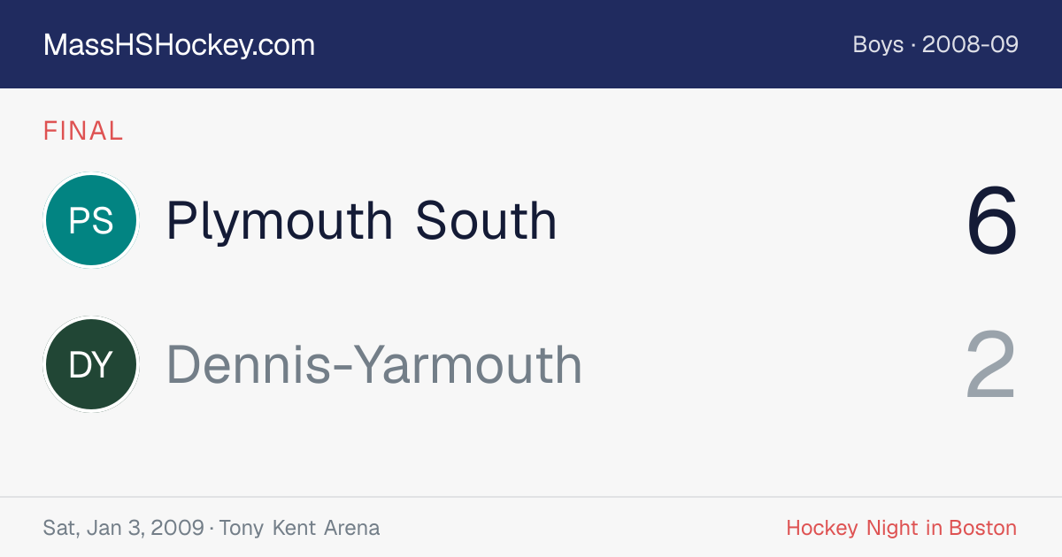 Plymouth South at Dennis-Yarmouth score card