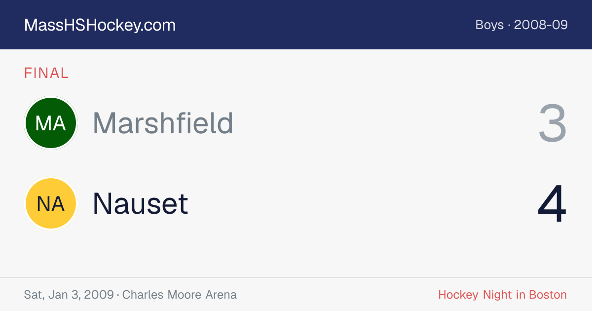 Marshfield at Nauset score card