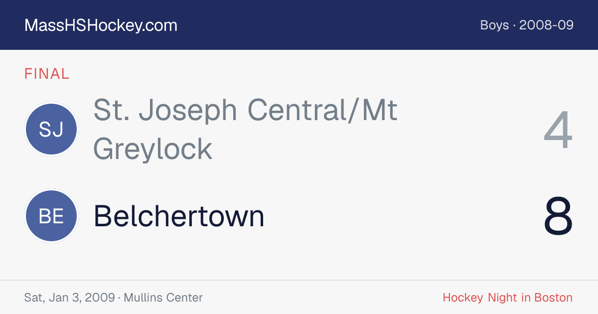 St. Joseph Central/Mt Greylock at Belchertown score card