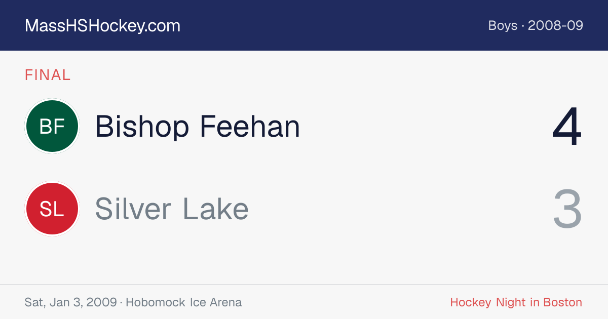 Bishop Feehan at Silver Lake score card
